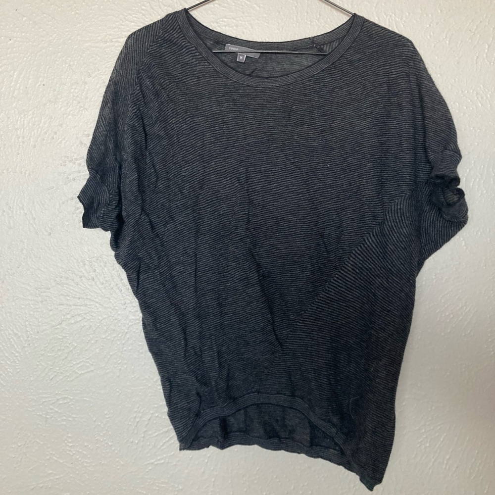 vince wool and silk high low top